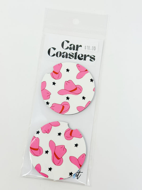 Sign It RT - Car Coasters - Cowgirl Hat