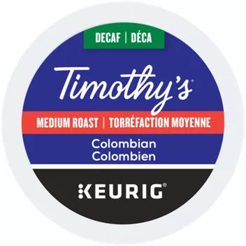 timothy's colombian decaf coffee keurig k cups